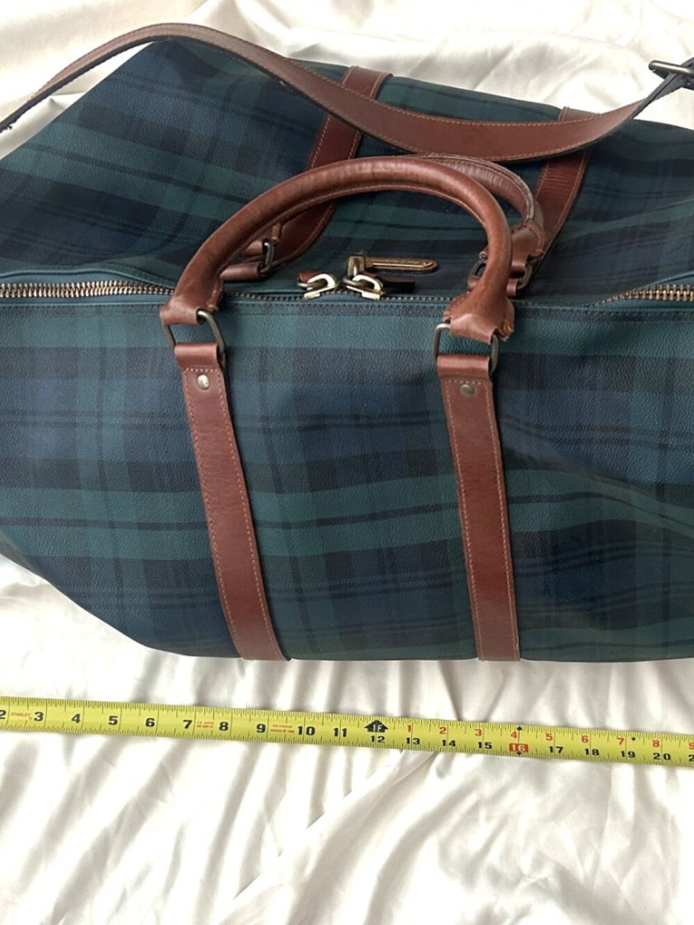 Polo Ralph Lauren Heritage “Black Watch” Tartan Canvas Vintage Large Duffel Bag - Picture 8 of 16